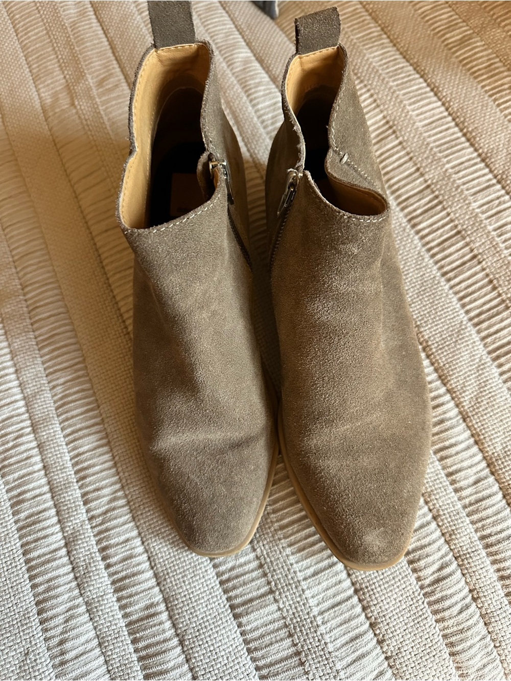 Dolce Vita Taupe Suede Ankle Booties